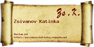 Zsivanov Katinka névjegykártya